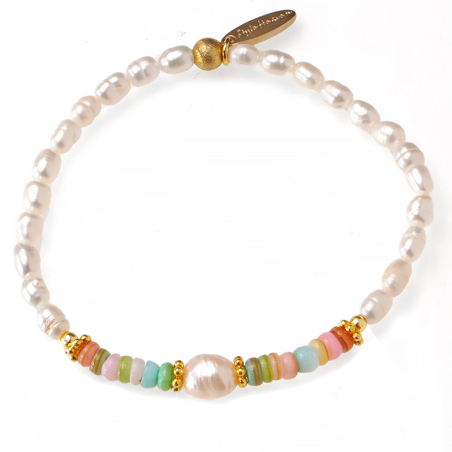'Pearl Dream' Armband aus Süßwasserperlen, pastell