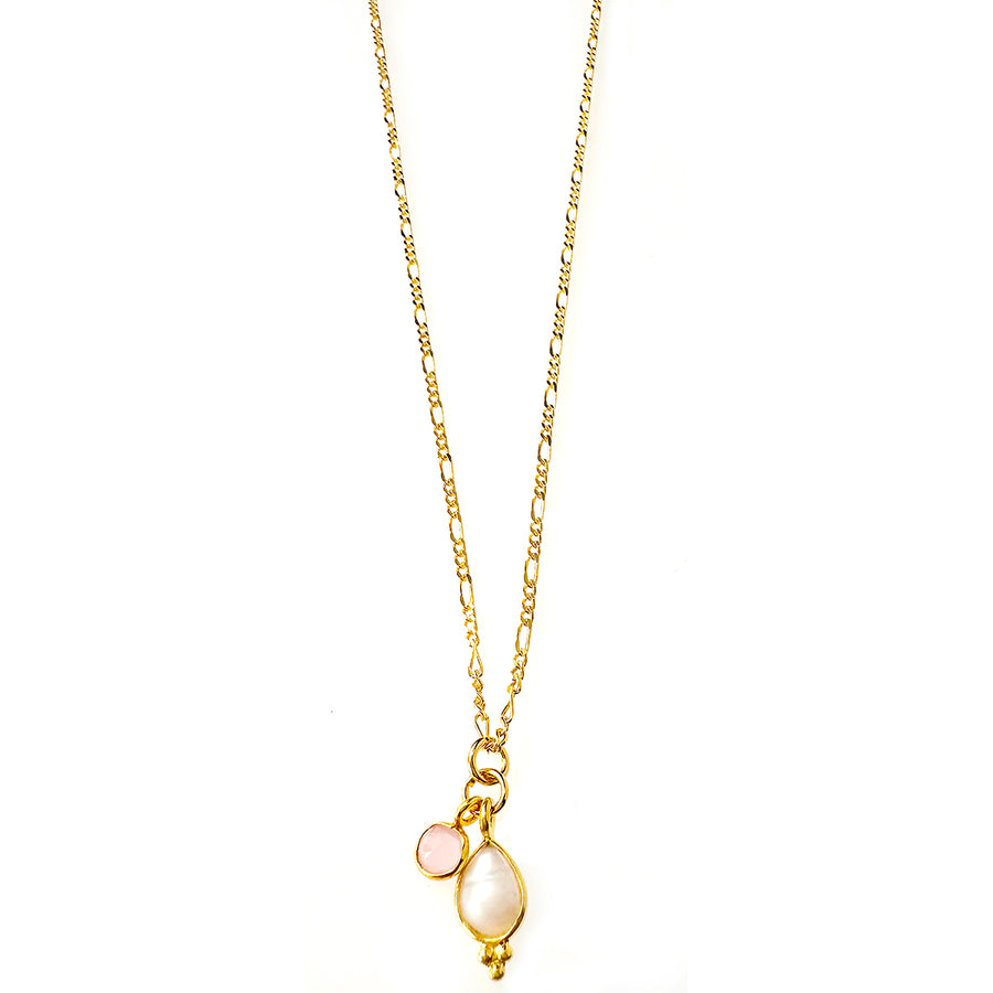 'Pearl Drop' Halskette aus vergoldetem Silber