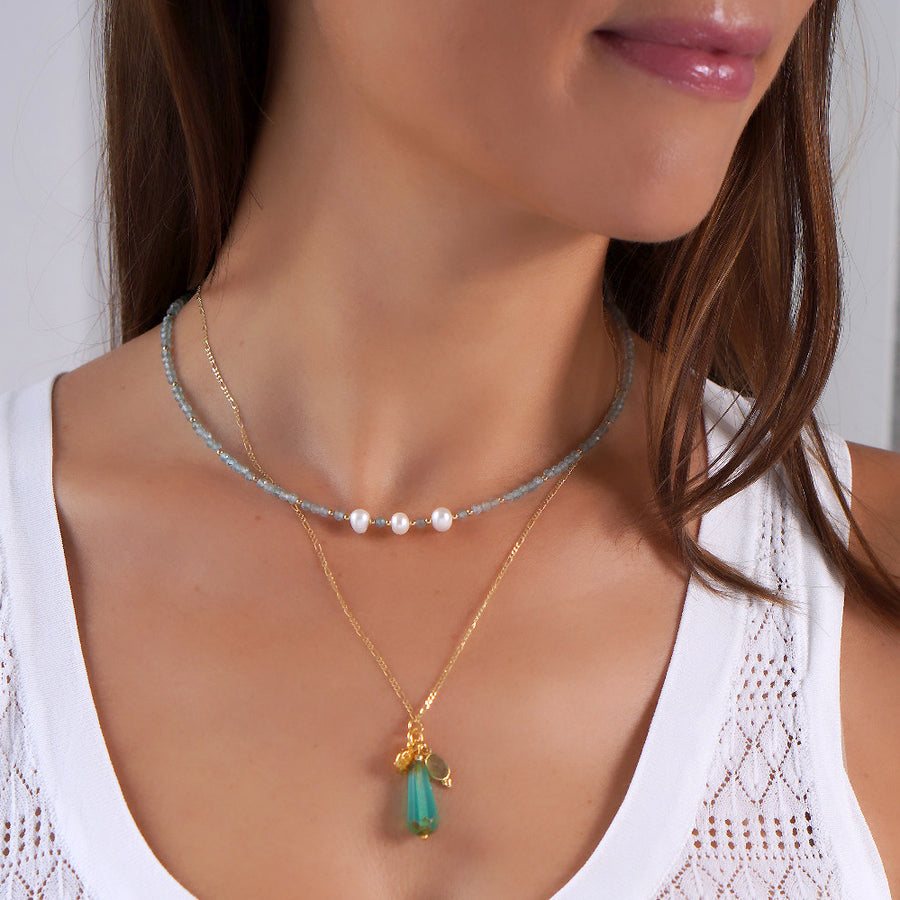 'Azure Harmony' Halskette aus Amazonit