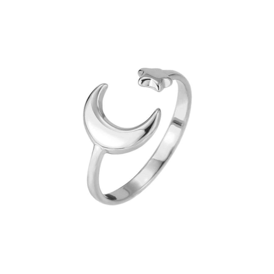 'Moon & Star' Zehenring - Edelstahl, wasserfest silber