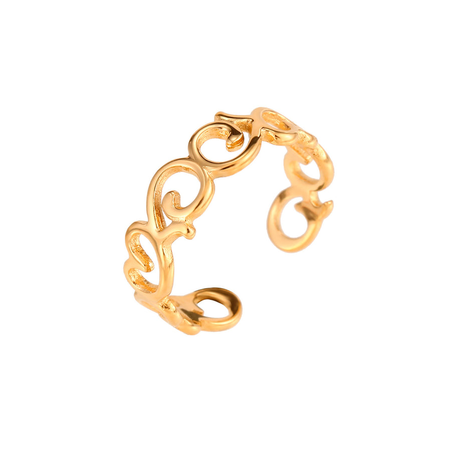 'Golden Hearts' Zehenring - Edelstahl, wasserfest gold