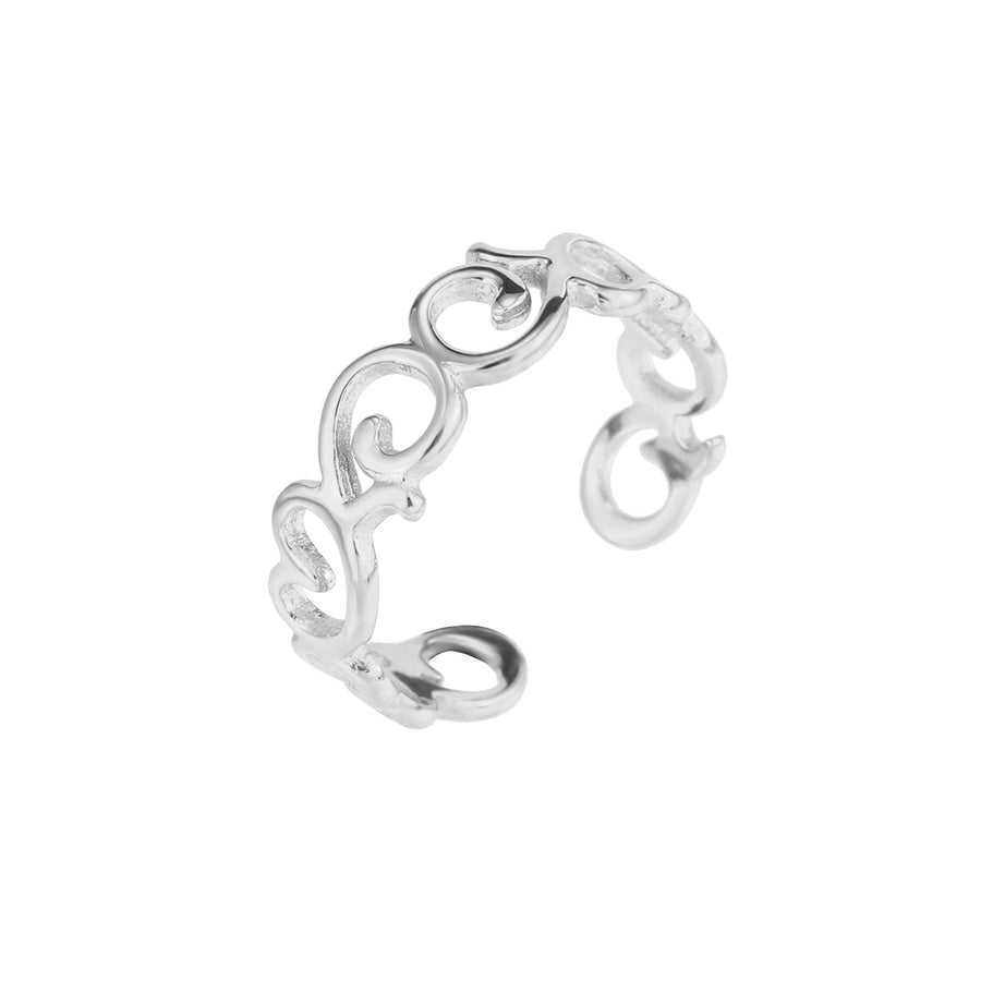 'Silver Hearts' Zehenring - Edelstahl, wasserfest silber