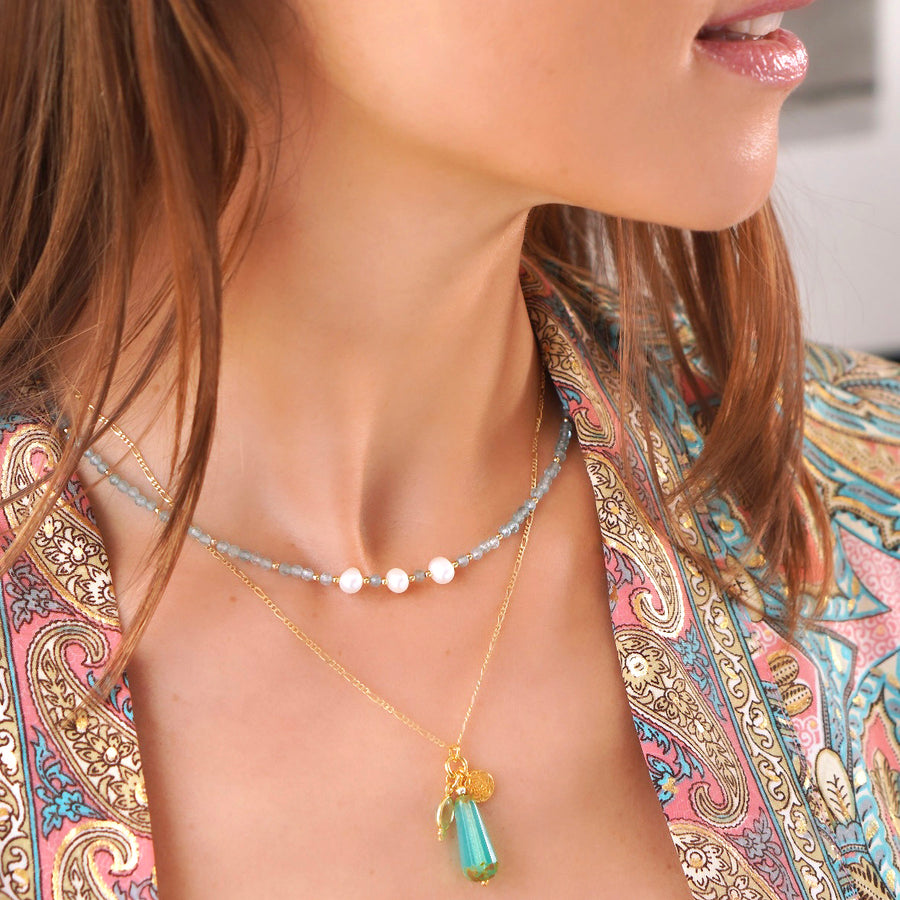 'Azure Harmony' Halskette aus Amazonit