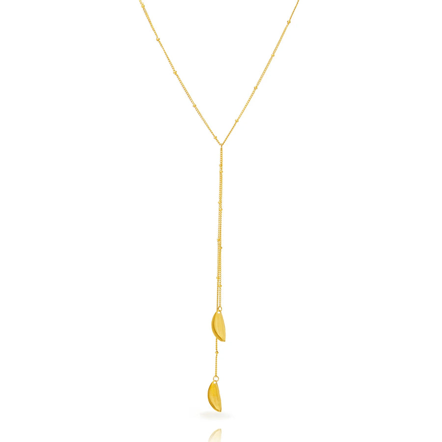 'Leafline' Halskette – Vergoldeter Edelstahl