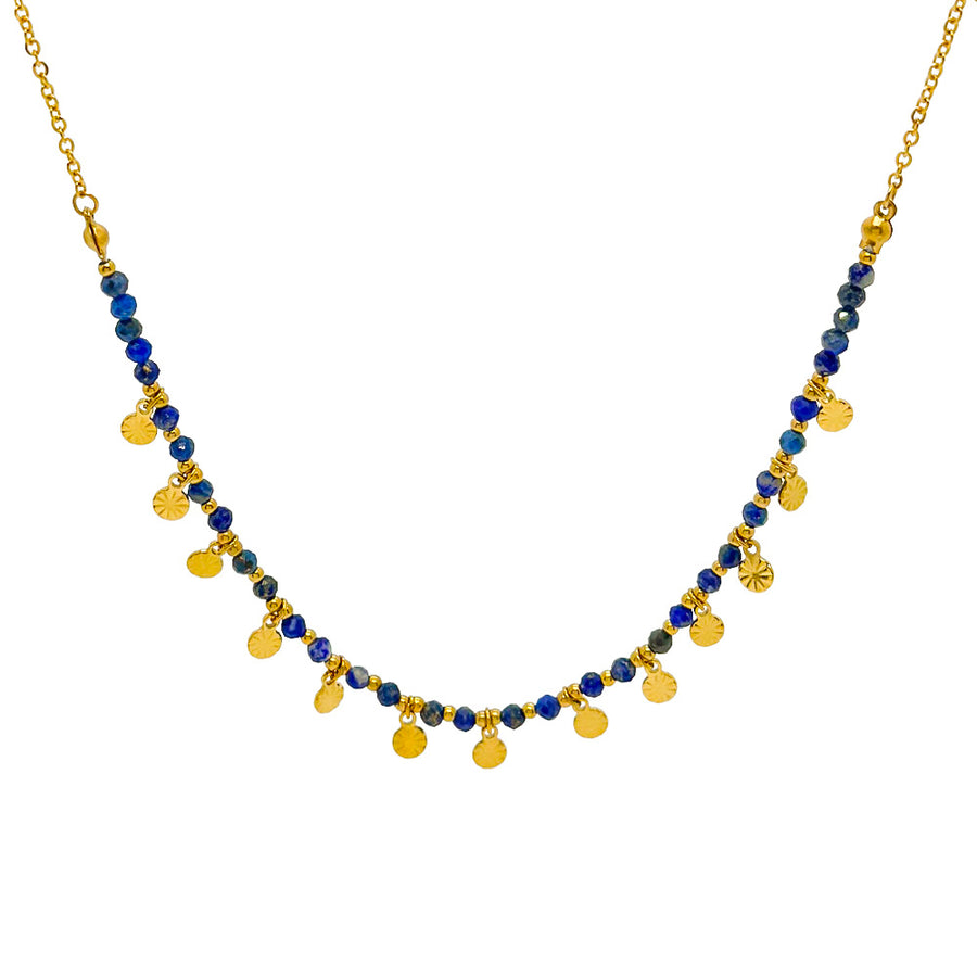 'Seerosenzauber' Halskette - Lapislazuli, wasserfest