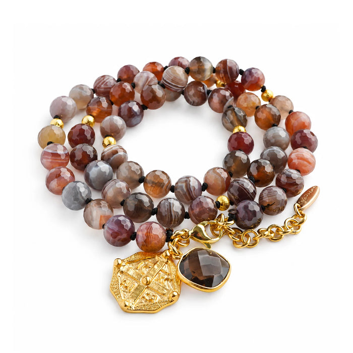 'Desert Light' Wrap Bracelet - Botswana Agate