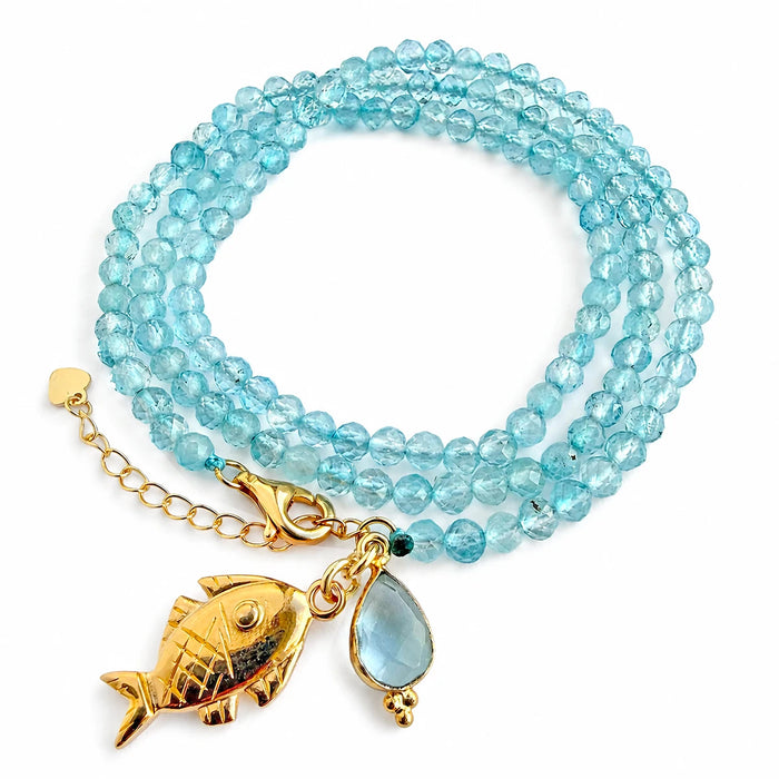 'Blue Fish' Wickelarmband