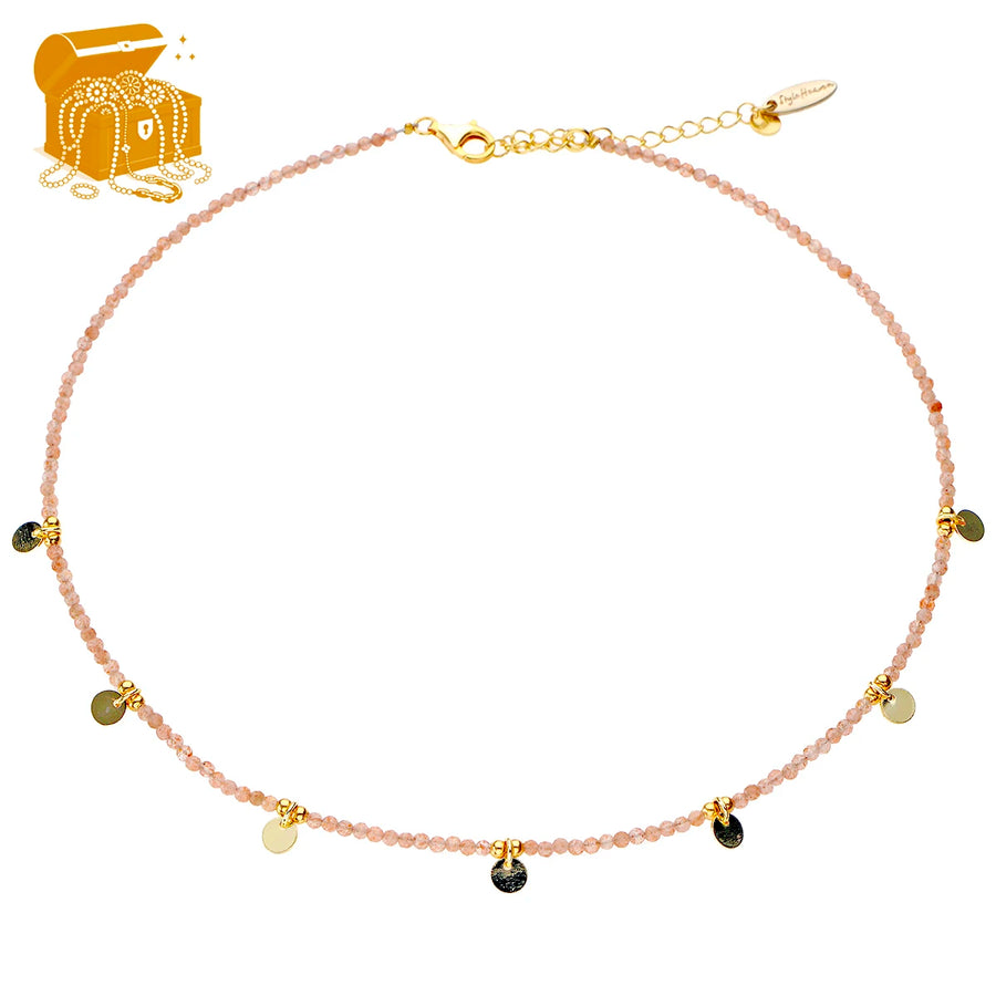 'Sunset Drops' Choker Halskette aus Mondstein
