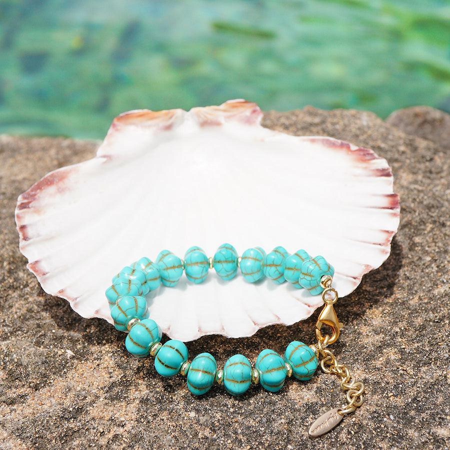 'Lagoon Flower' Armband - türkis