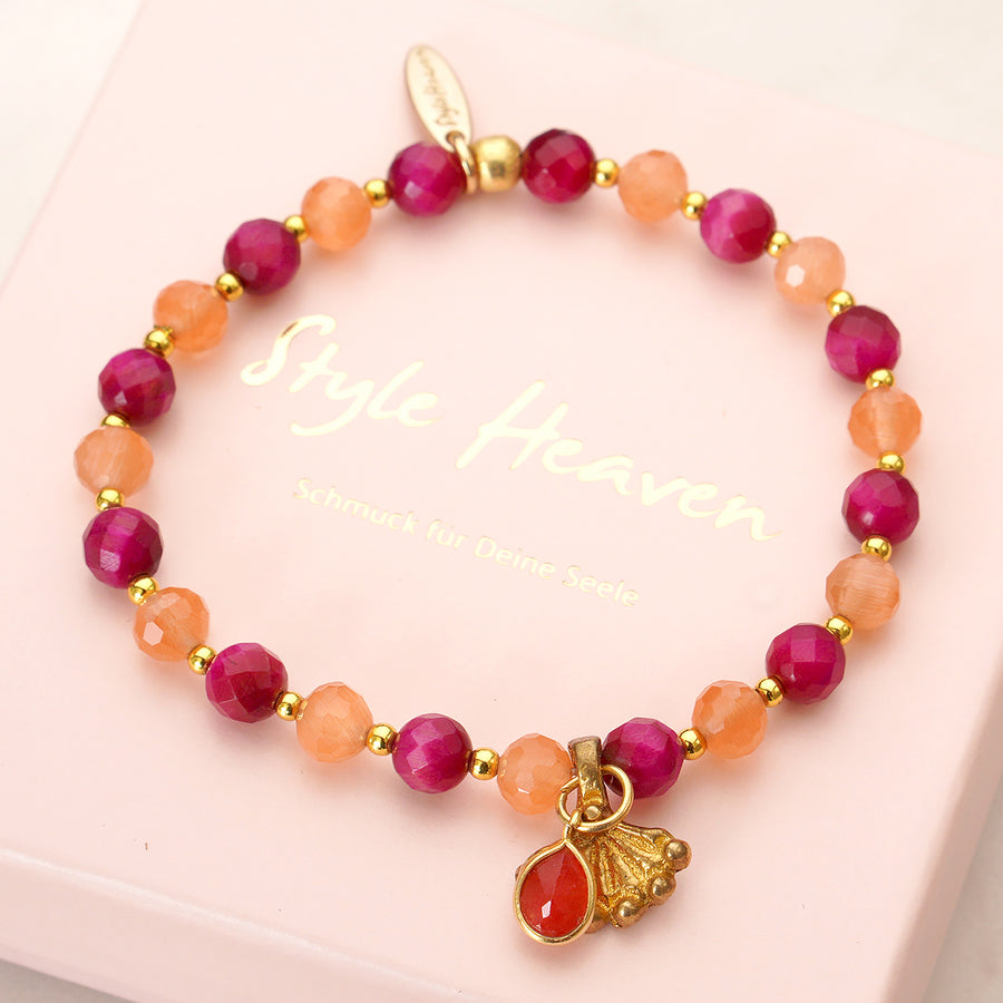 'Festival' Armband, magenta/orange