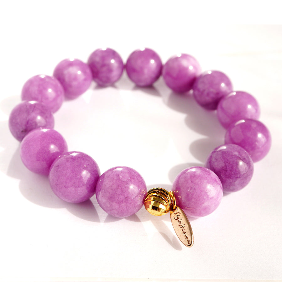 'Athena' Kugelarmband 14 mm – Jade, lavendel