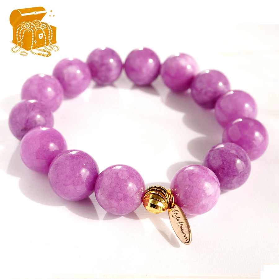 'Athena' Kugelarmband 14 mm – Jade, lavendel