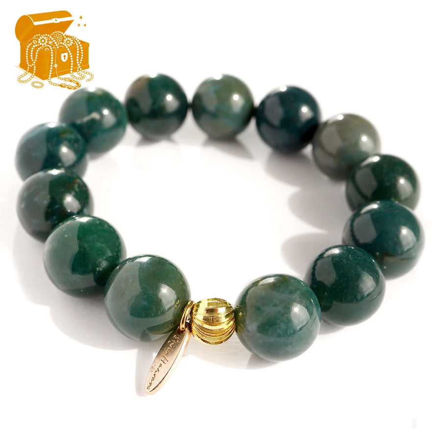 'Amara' Kugelarmband 14mm - Moosachat