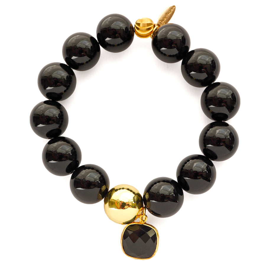 'Aurora Noire' Kugelarmband 14mm – Onyx