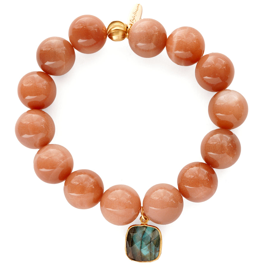 'Athena’s Light' Kugelarmband 14mm - Mondstein & Labradorit