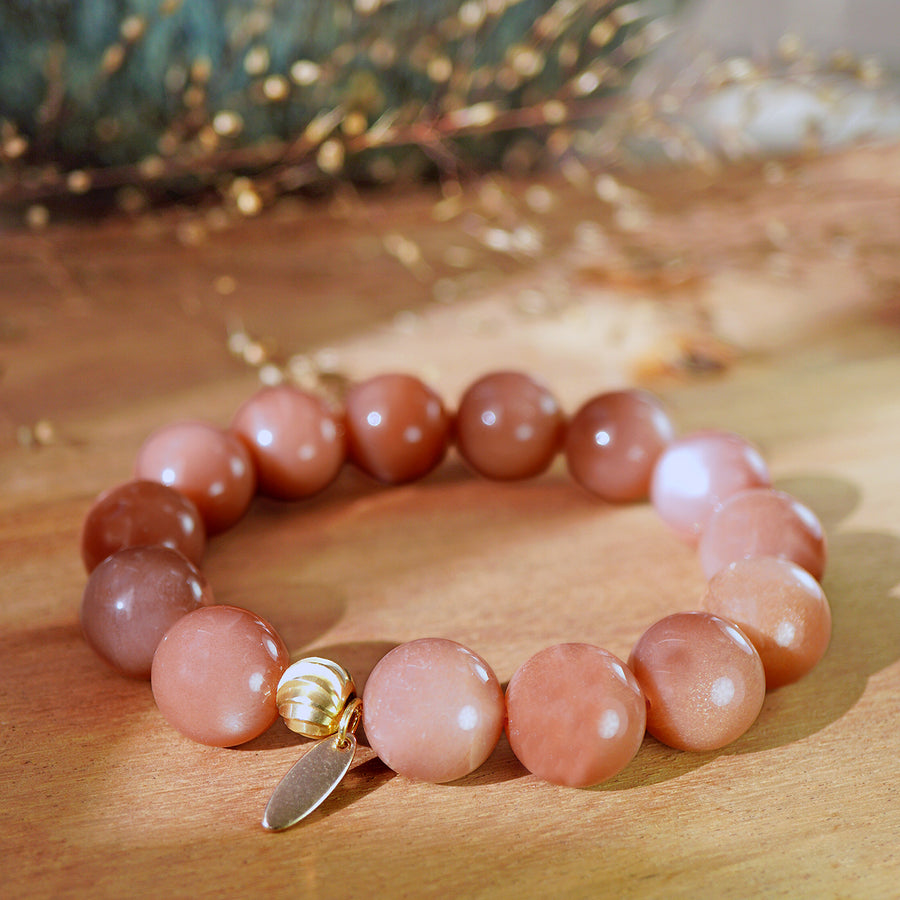 'Inner Light' Kugelarmband - Mondstein 14 mm