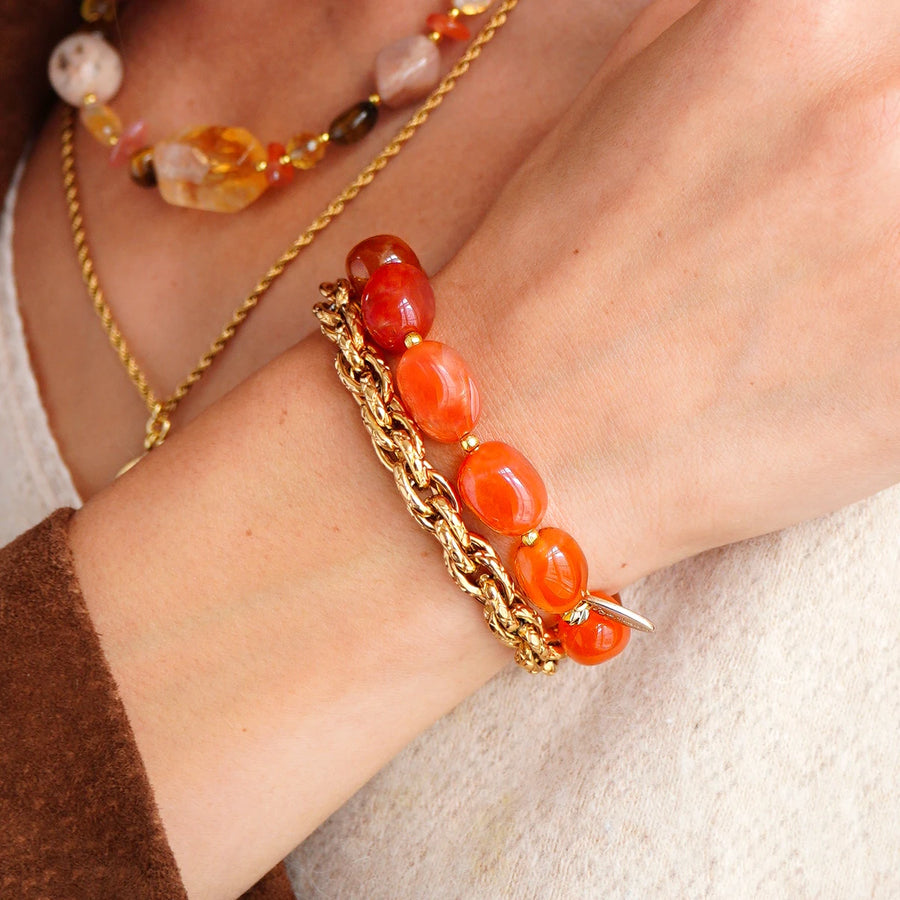 'Red Dunes' Armband - Roter Botswana Achat