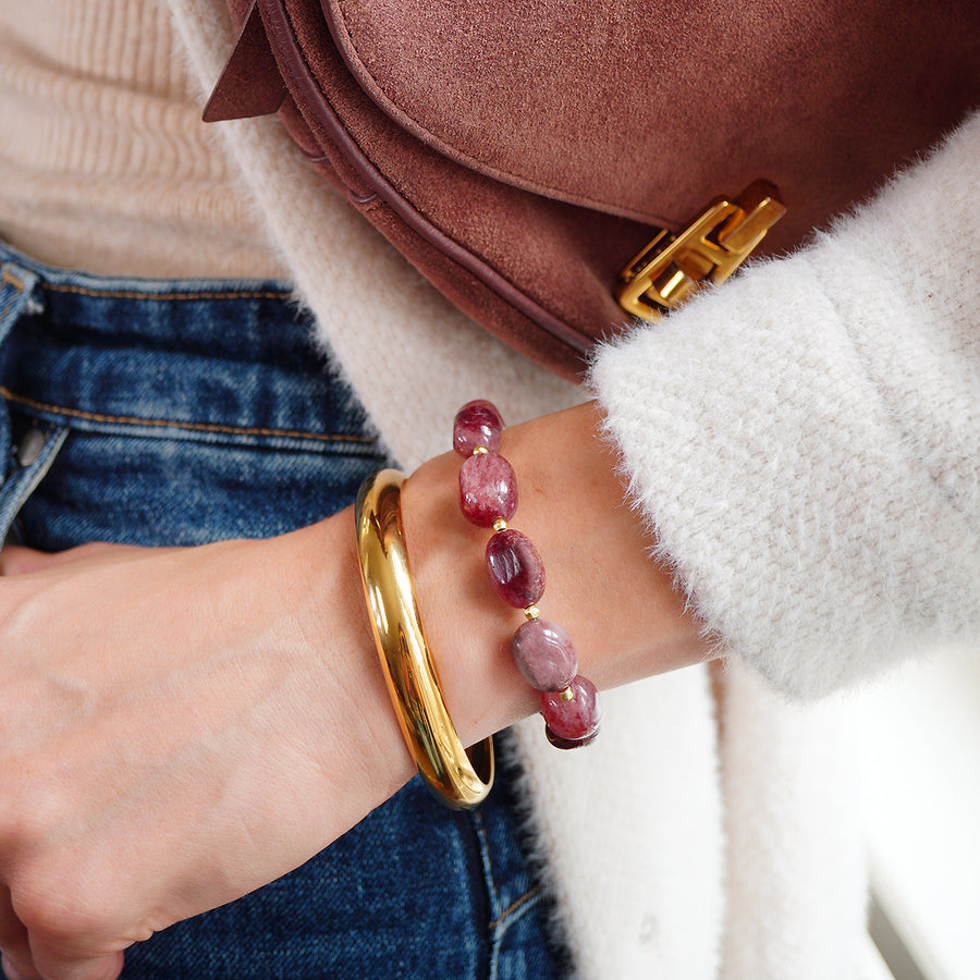 'Rosella' Armband - Himbeerquarz