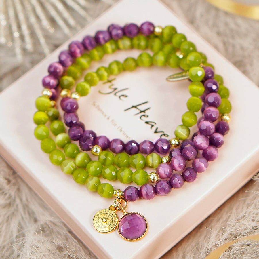 'Rainforest' Armband aus Amethyst / Quarz