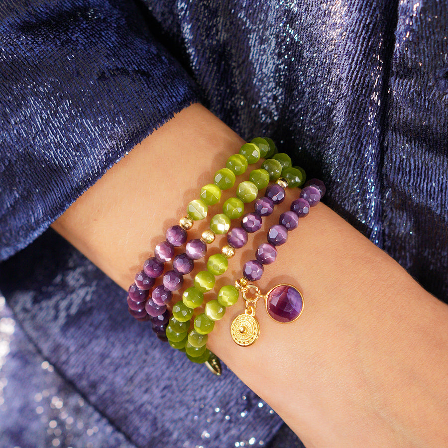 'Rainforest' Armband aus Amethyst / Quarz