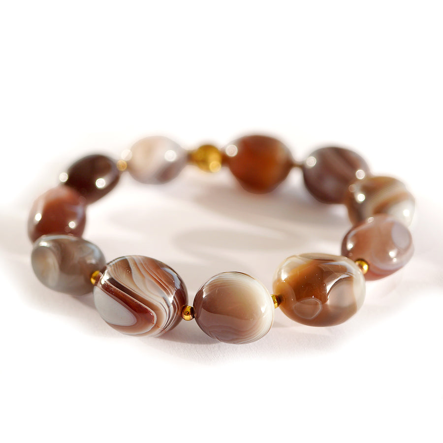 'Wild Lines' Armband - Botswana Achat