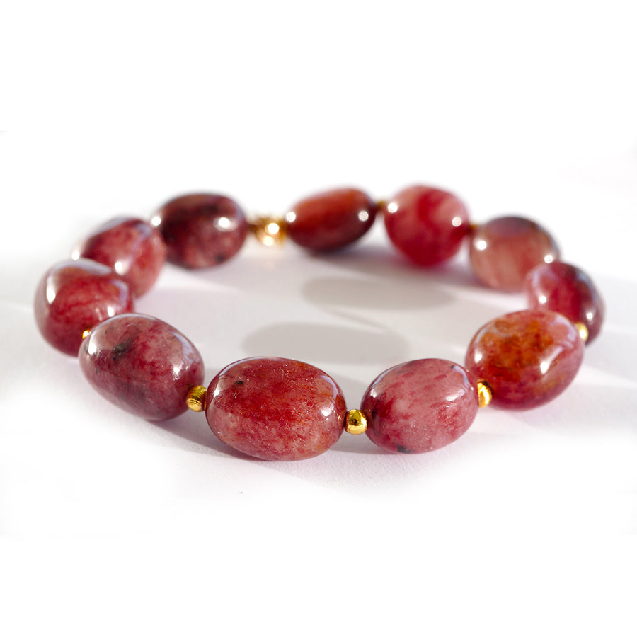 'Rosella' Armband - Himbeerquarz