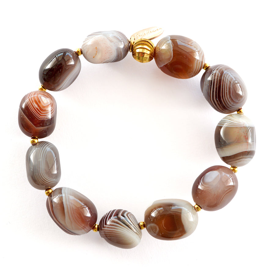 'Wild Lines' Armband - Botswana Achat
