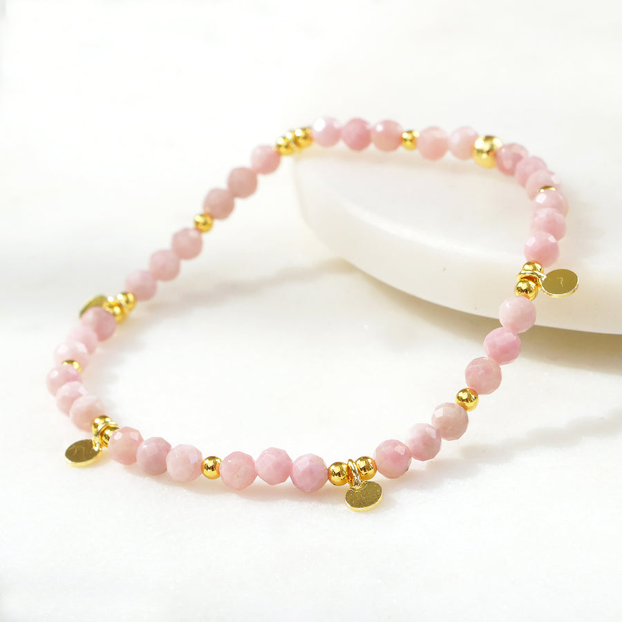 'Blush Heart' Armband - Pink Opal