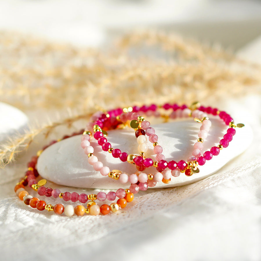 'Ruby Glow' Armband aus Rubin-Quarz