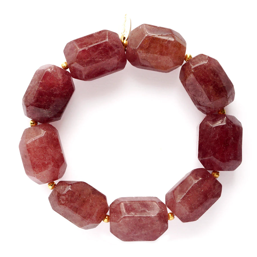 'Rosewood Fall' Edelstein Armband - Himbeerquarz