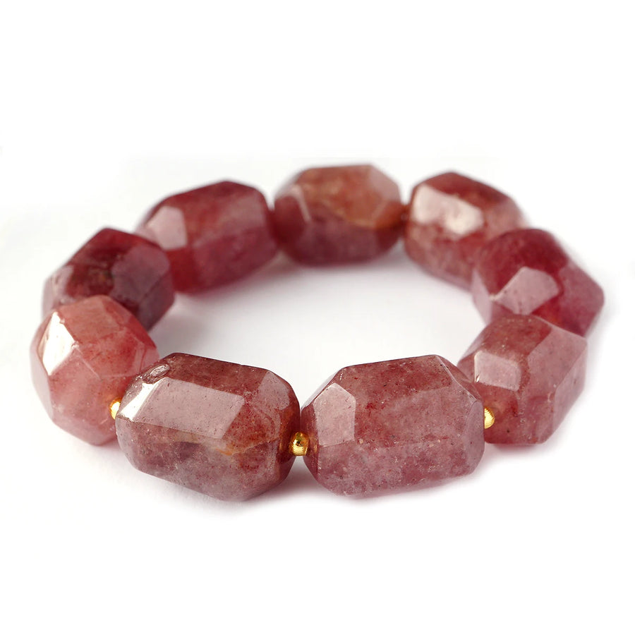 'Rosewood Fall' Edelstein Armband - Himbeerquarz