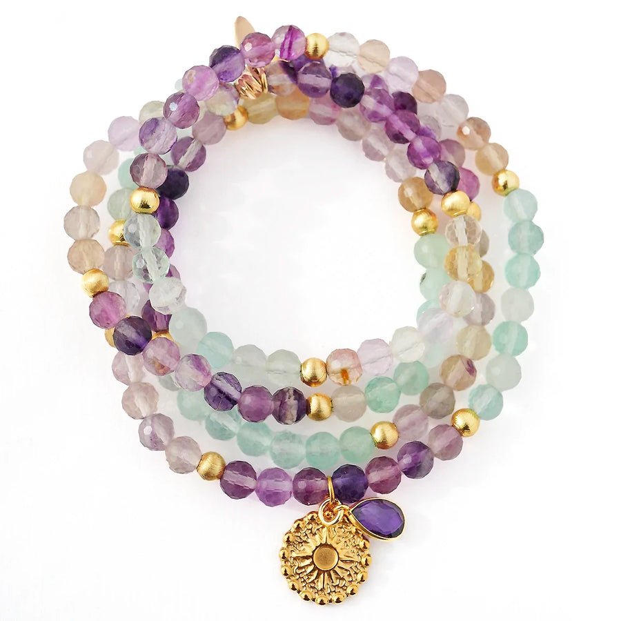 'Calista' Armband - Fluorit, Amethyst