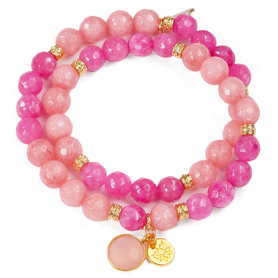 'Pretty in Pink' Armband mit Rosenquarz Anhänger