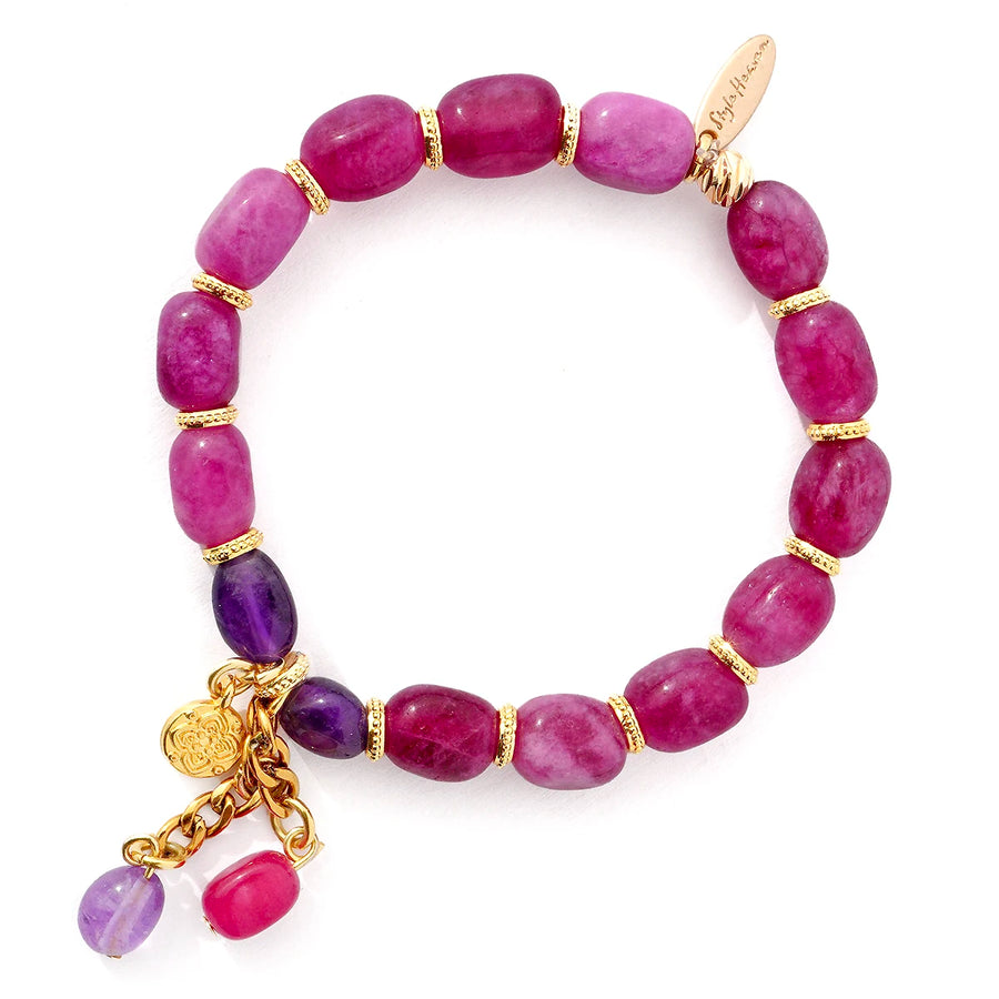 'Berry Moments' Armband, Himbeerquarz, Amethyst