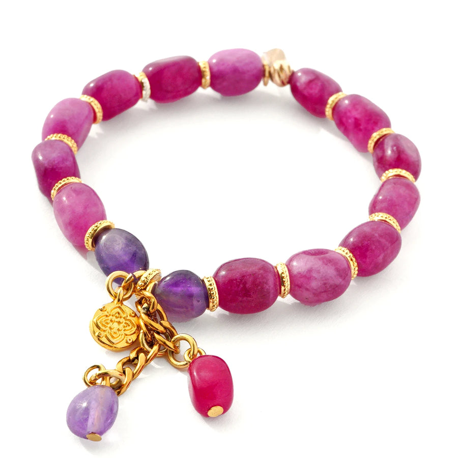 'Berry Moments' Armband, Himbeerquarz, Amethyst