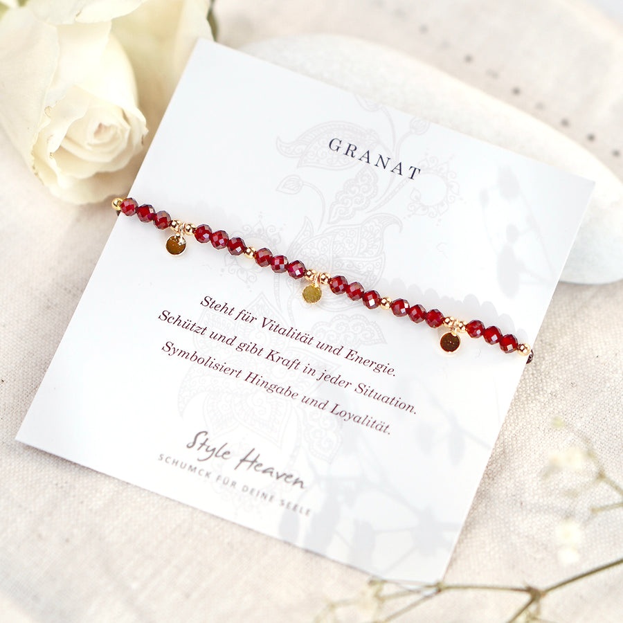 'Eternal Passion' Armband - Granat