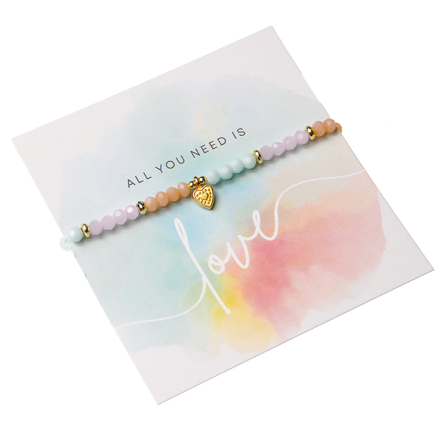 'Pastellherz' Armband mit Love-Kärtchen