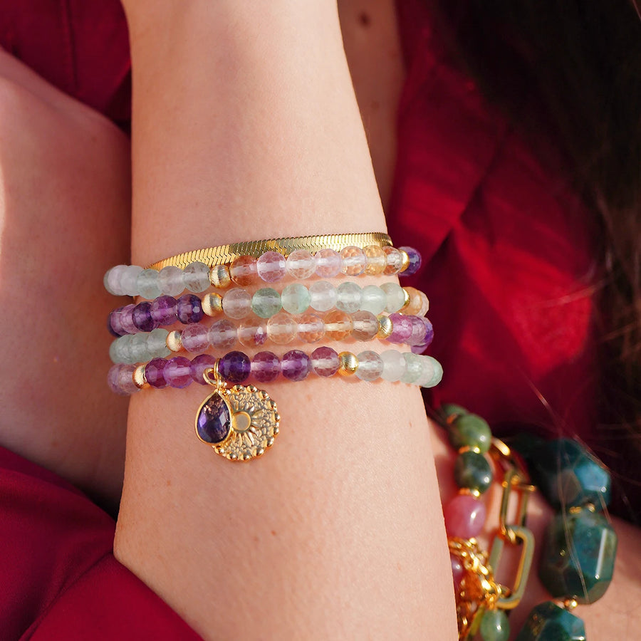 'Calista' Armband - Fluorit, Amethyst