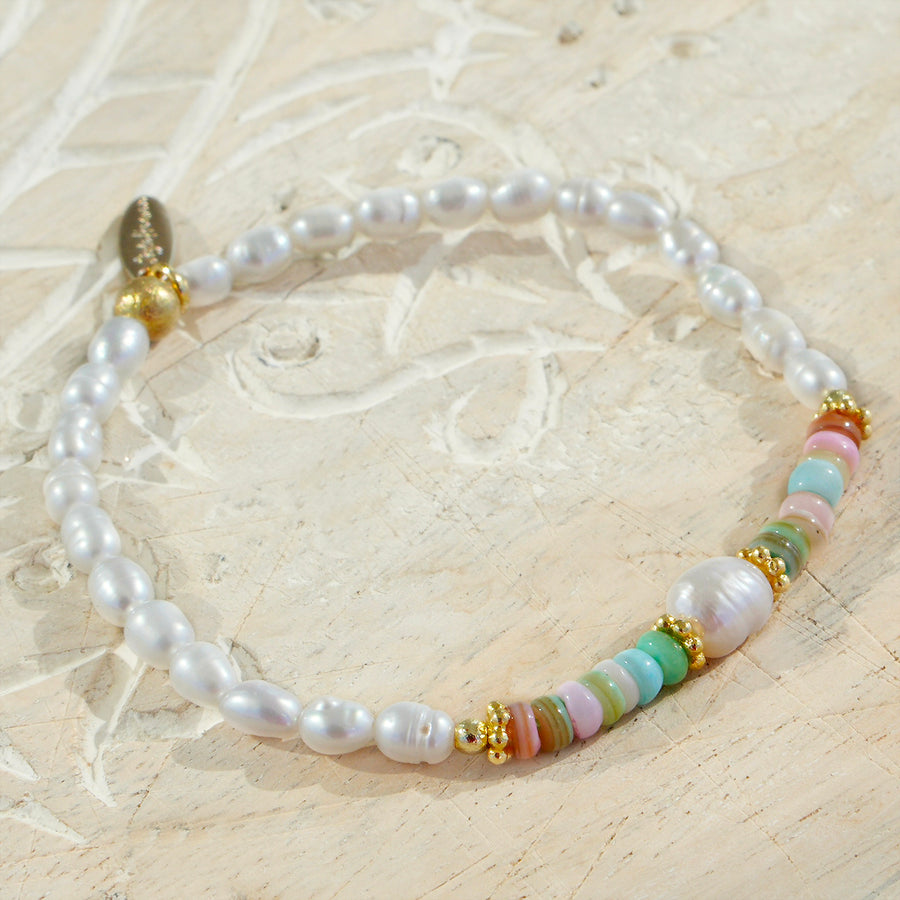 'Pearl Dream' Armband aus Süßwasserperlen, pastell