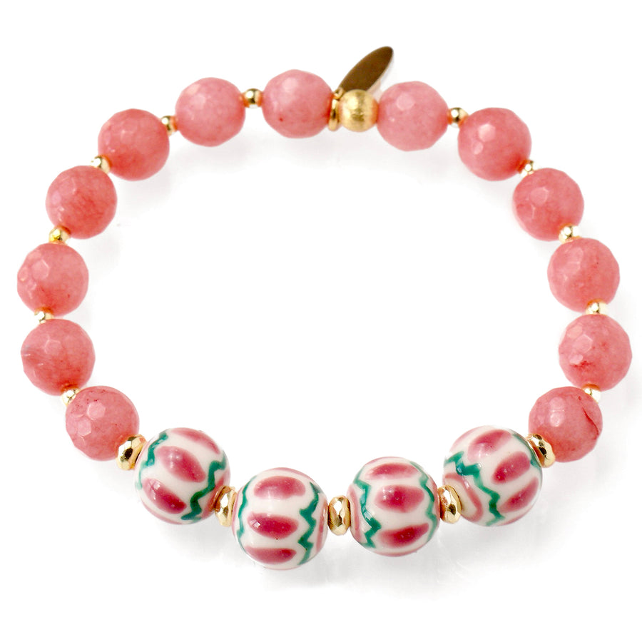 'Spring Essence' Armband aus rosa Achat