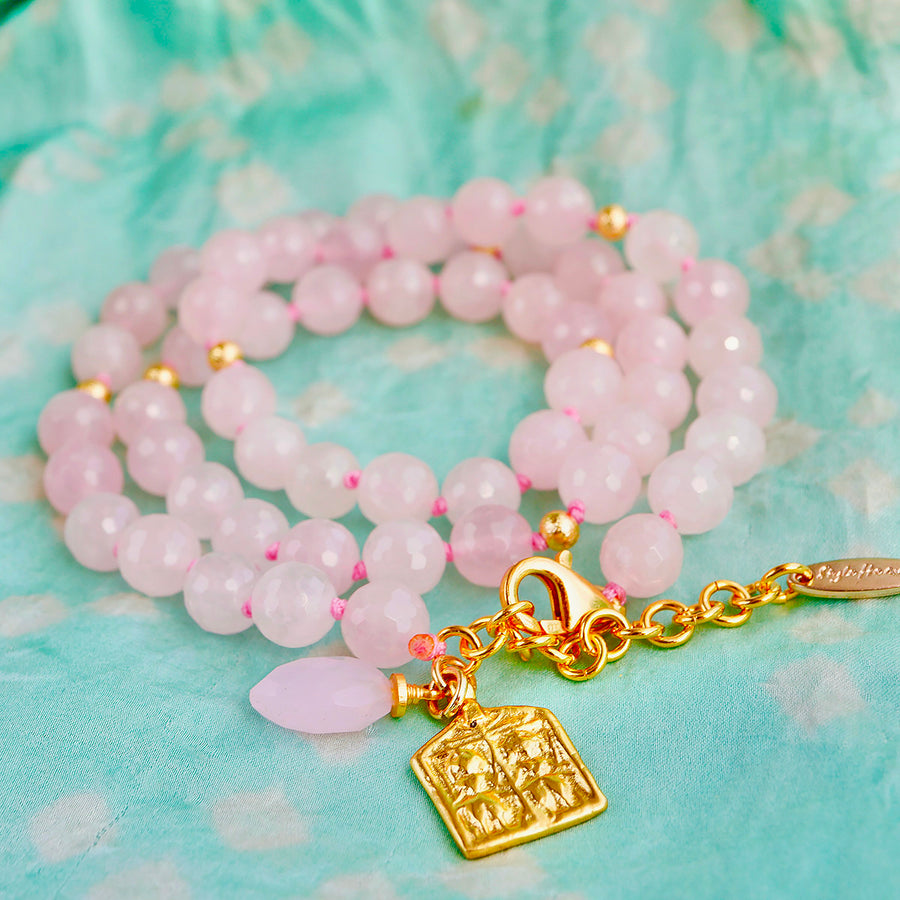 'Rose Love' Rosenquarz Armband - 8mm