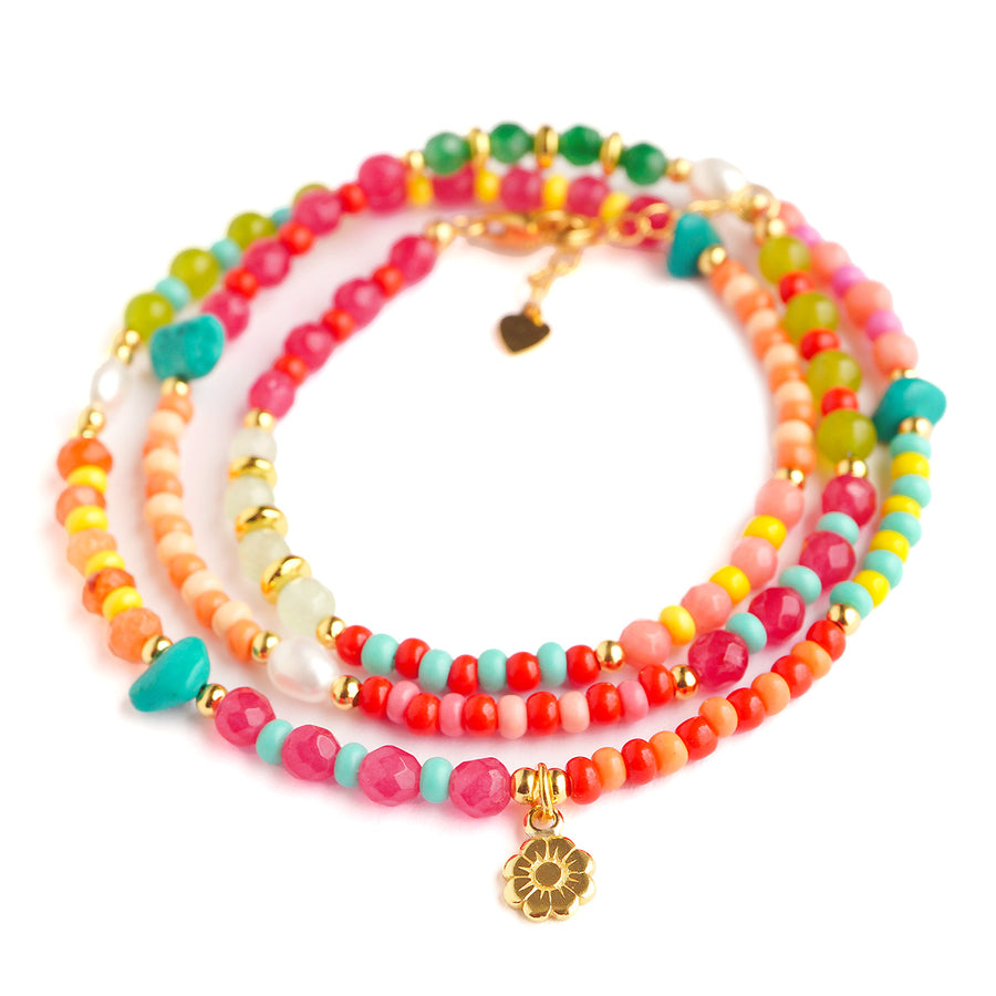 'Ibiza' Wickelarmband - div. Edelsteine