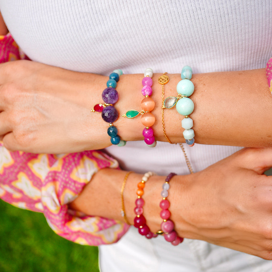 'Aqua Amour' Armband - Blauer Topas