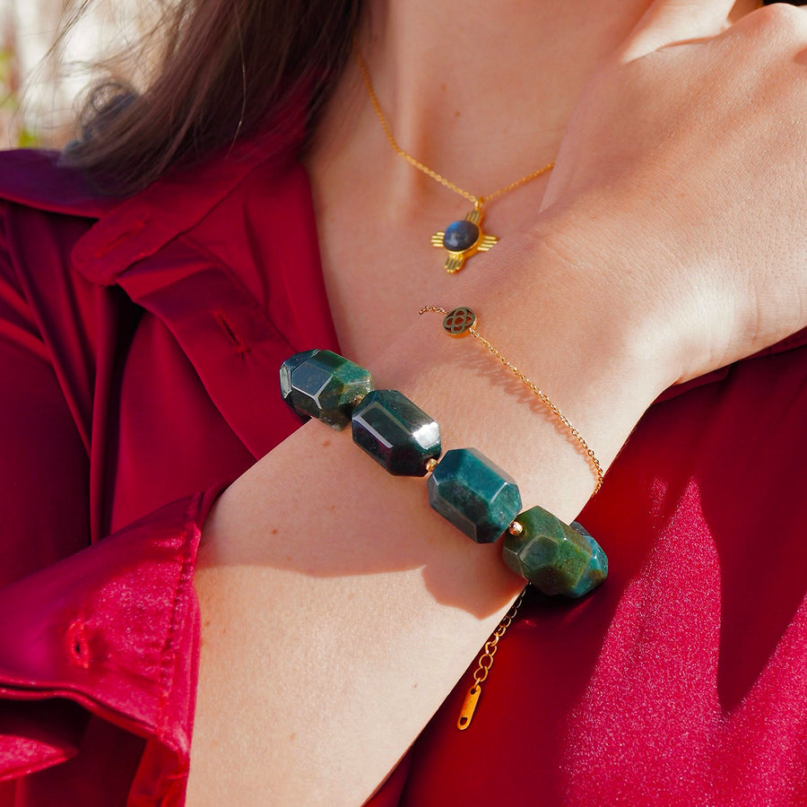 'Deep Forest' Edelstein Armband - Moosachat