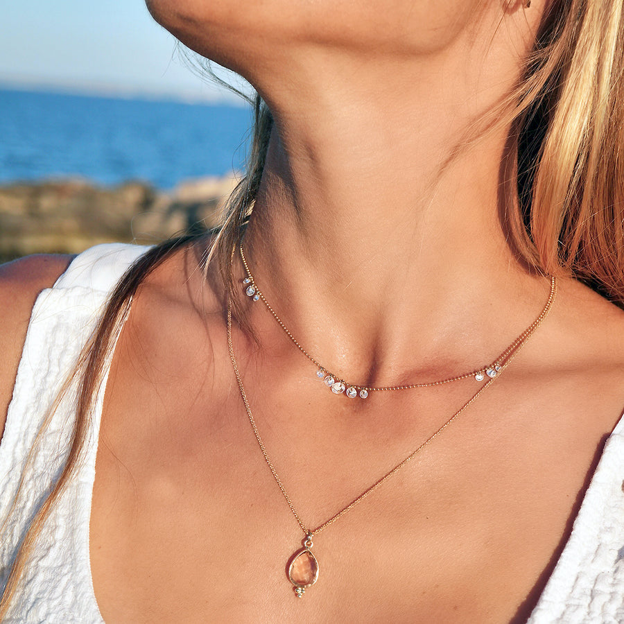 'Sparkling Drops' Halskette mit Zirkonia