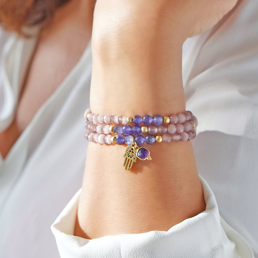 'Spiritual Harmony‘ Mala Armband, Amethyst