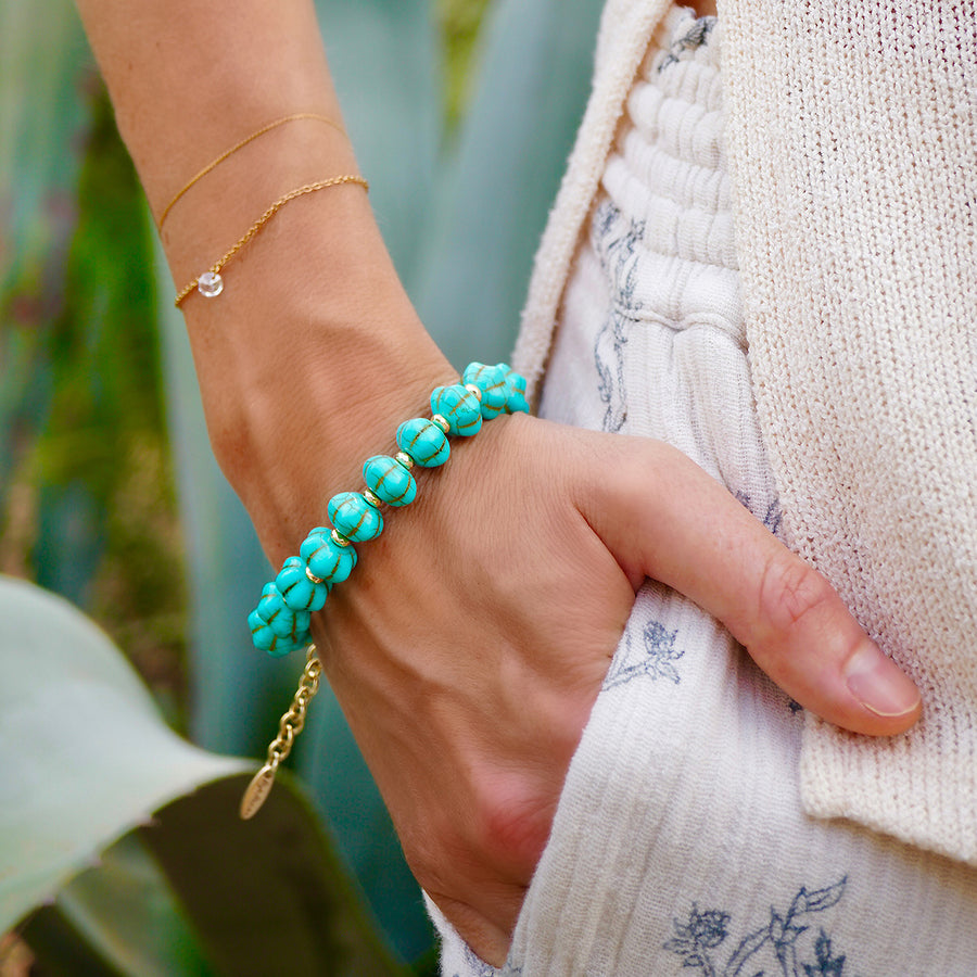 'Lagoon Flower' Armband - türkis