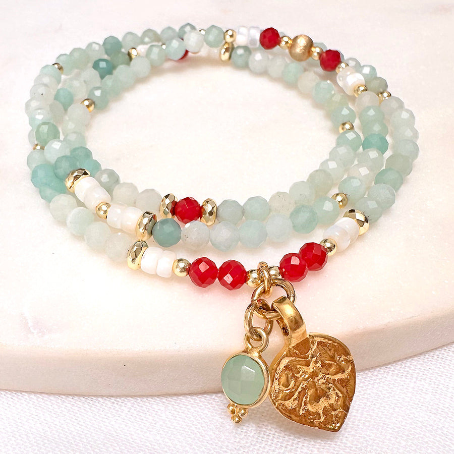 'Sun Bliss' Sommerarmband, aqua