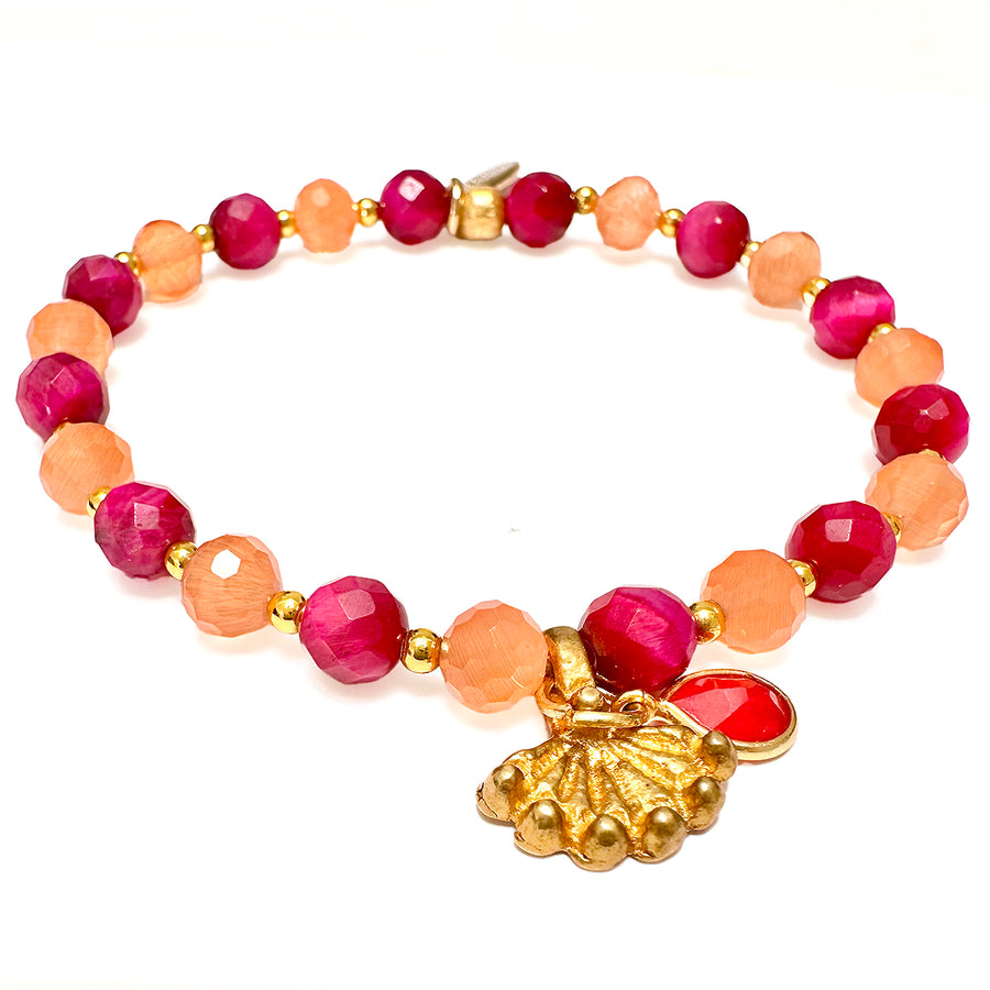 'Festival' Armband, magenta/orange