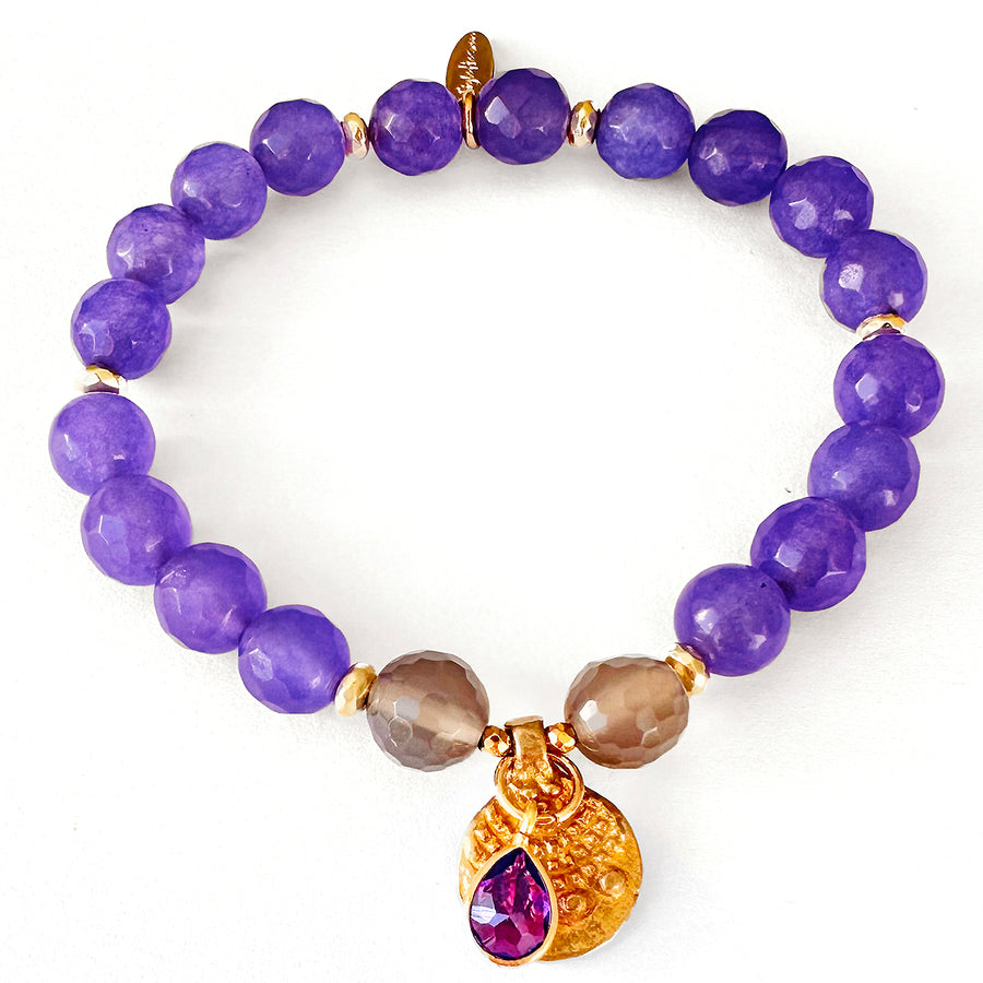 Amethyst Armband mit Indisches Anhänger